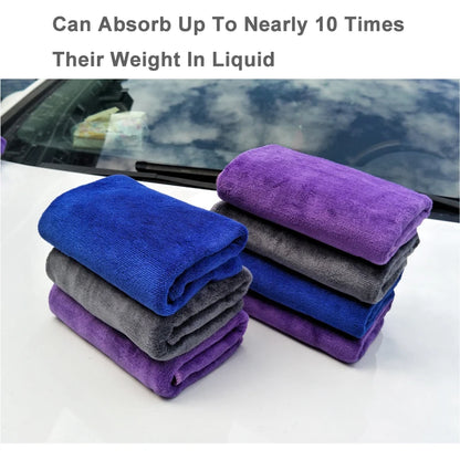 30x70 CM Car Wash Microfiber Towel Car Cleaning Drying Cloth Hemming Car Care Cloth Detailing Car Wash Blue purple/gray Towel