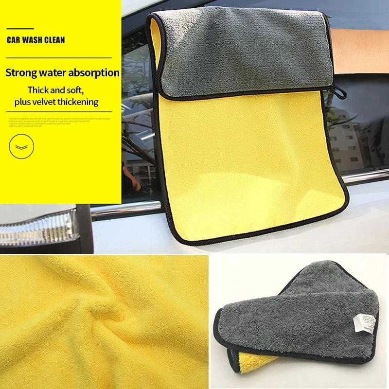 Microfiber Auto Wash Towel Car Cleaning Drying Cloth Hemming Car Care Cloth Detailing Car Wash Towel 30x30/30x40/30x60/60x160CM