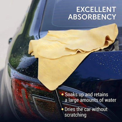 2Pcs Premium Chamois Cloth Super Absorbent Drying Cloths Wash Towel for Car Cleaning Accessories