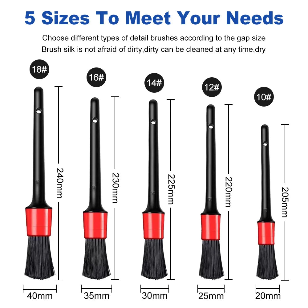 1pcs/ 5pcs Detailing Brush Set Car Brushes Car Detailing Brush For Car Cleaning Detailing Brush Dashboard Air Outlet Wheel Brush