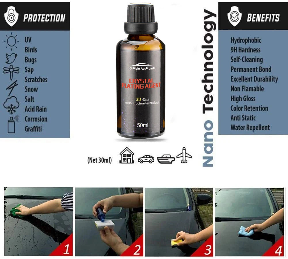 9H Liquid Glass Ceramic Car Coating Waterproof Nano Ceramics Car Paint Care Anti-scratch Super Hydrophobic Glass Coating