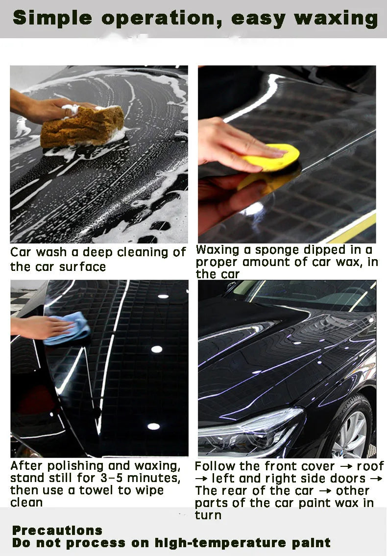 Car Polish Car Wax Crystal Plating Set Hard Glossy Wax Layer Covering Paint Surface Coating Formula Waterproof Film