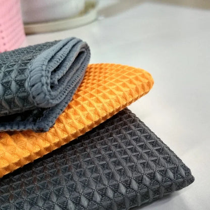 300GSM Car Wash Towel Glass Cleaning Water Drying Microfiber Window Clean Wipe Auto Detailing Waffle Weave for Kitchen Bath