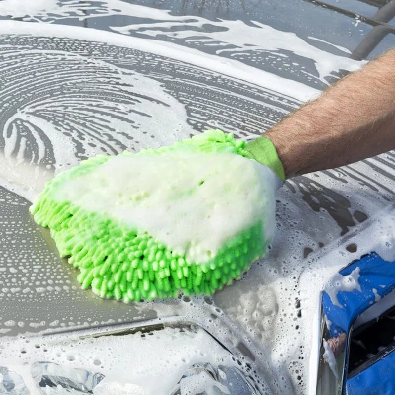 Microfiber Car Wash Mitt Double Sided Chenille Auto Gloves Ultra Absorbent Wash Car Sponge Scratch Free Microfiber Car Cleaning