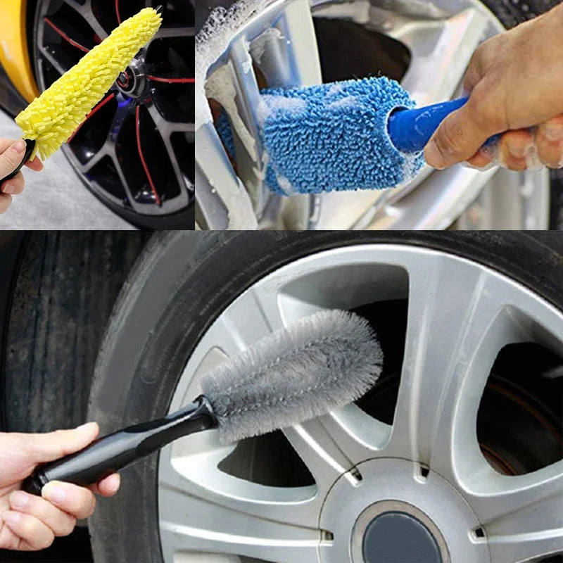 1/5/6PCS Car Detailing Brushes Cleaning Brush Set Cleaning Wheel Tire Interior Exterior Leather Air Vents Car Cleaning Kit Tools