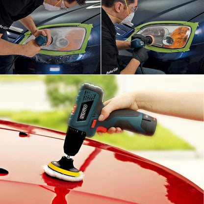 Car Detailing Polishing Kit Auto Waxing Sponge With Sandpaper Disc Wool Pad Disk Drill Adapter For Headlight Restoration Coating