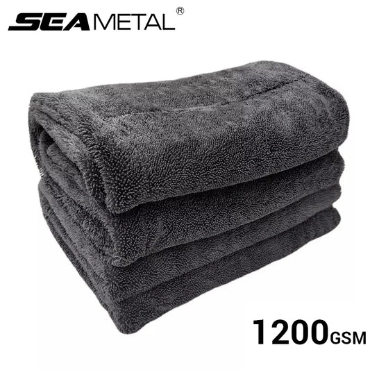 SEAMETAL Car Wash Towel 1200GSM Microfiber Double-Sided Ultra Absorbent Car Wash Cloth Cleaning Drying Towel Washing Accessories