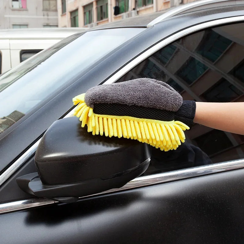 Waterproof Car Wash Microfiber Chenille Gloves Thick Car Cleaning Mitt Wax Detailing Brush Auto Care Double-faced Glove