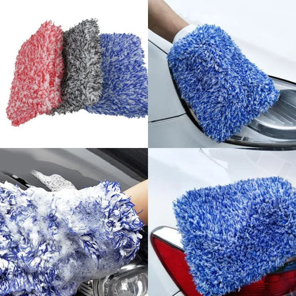 Car Maximum Mitt High Density Auto Wash Cloth Ultra Super Absorbancy Car Sponge Plush Glove Microfiber Cleaning Towel