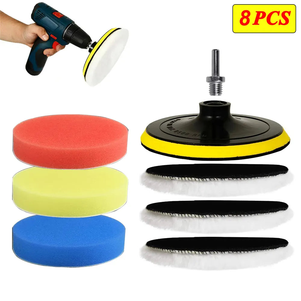 5/8Pcs 3/4/5 Inch Polishing Kit Polishing Pad Car Waxing Sponge Disk Wool Wheel for Auto Body Beauty Polisher Washing Car Gadget