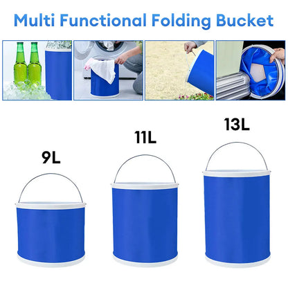 13/11/9L outdoor Folding Bucket Multifunctional Portable Bucket Outdoor Car Wash Bucket Camping and Fishing Supplies