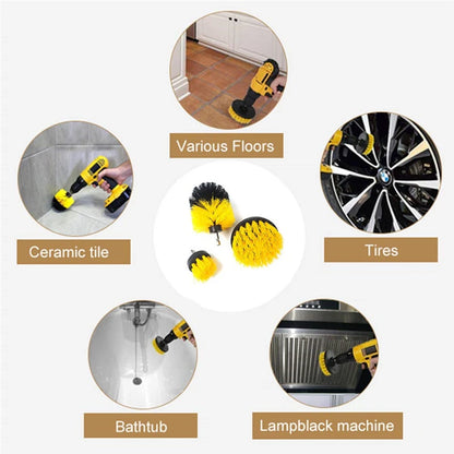 free shipping 3Pcs/Set Electric Scrubber Drill Clean Brush For Automotive Tools Auto Wash Car Interior Dry Cleaning