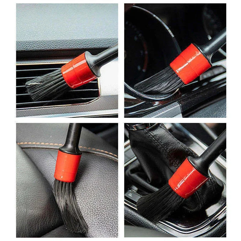 1/5/6PCS Car Detailing Brushes Cleaning Brush Set Cleaning Wheel Tire Interior Exterior Leather Air Vents Car Cleaning Kit Tools