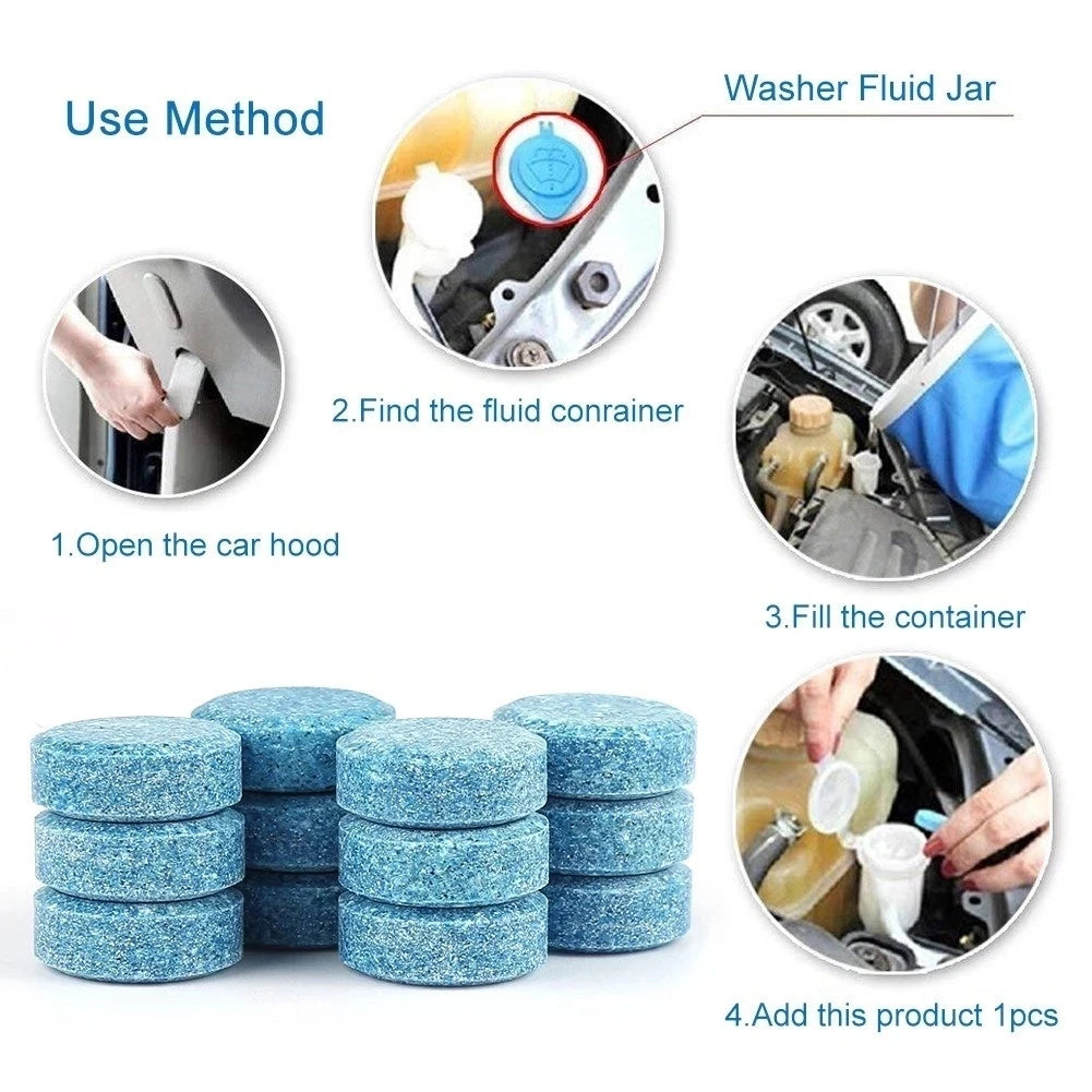 Car Windscreen Cleaner Effervescent Tablet Auto Window Solid Cleaning Automobile Glass Water Wiper Washing Tablets Dust Remover