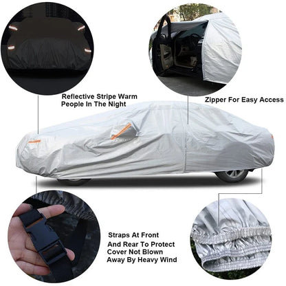 Kayme waterproof car covers outdoor sun protection cover for car reflector dust rain snow protective suv sedan hatchback full s