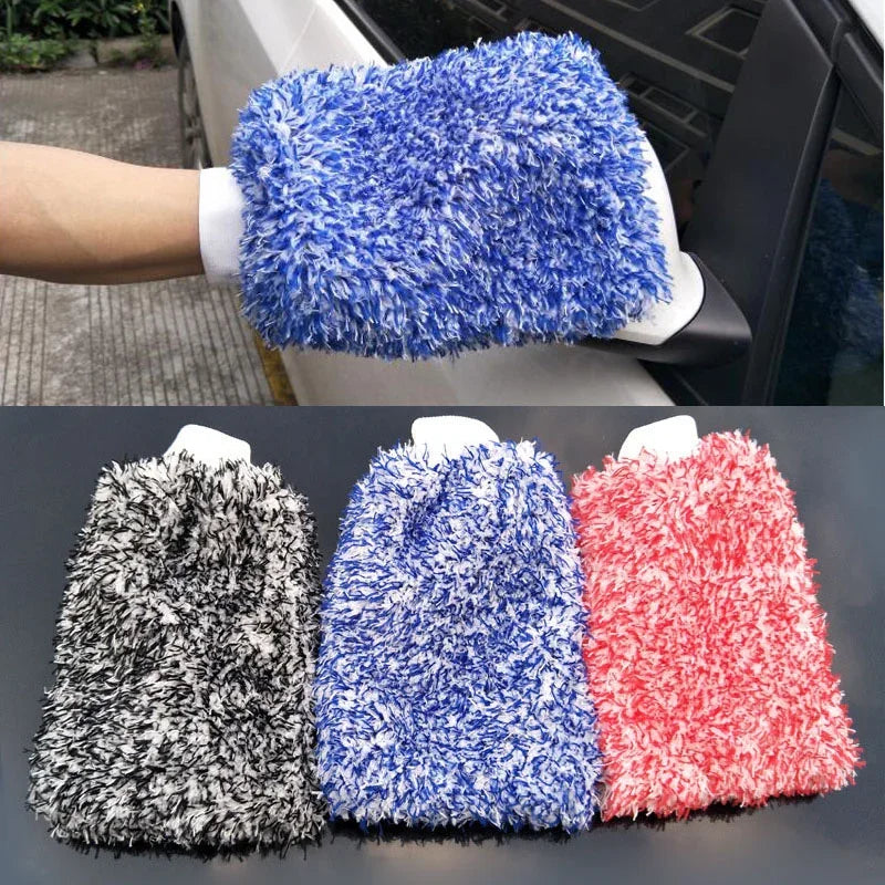 Car Maximum Mitt High Density Auto Wash Cloth Ultra Super Absorbancy Car Sponge Plush Glove Microfiber Cleaning Towel