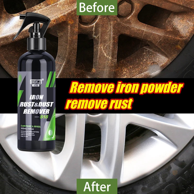 HGKJ Car Paint & Wheel Iron Particles Powder Cleaning Super Rust Dust Remover Spray Metal Surface Defender Auto Rim Cleaner