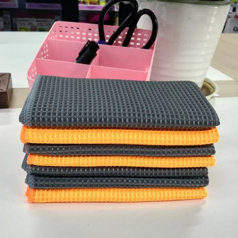 300GSM Car Wash Towel Glass Cleaning Water Drying Microfiber Window Clean Wipe Auto Detailing Waffle Weave for Kitchen Bath