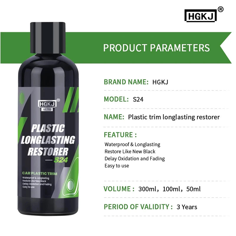 Plastic Restorer Back To Black Gloss Car Cleaning Products Auto Polish And Repair Coating  Renovator For Car Detailing HGKJ 24