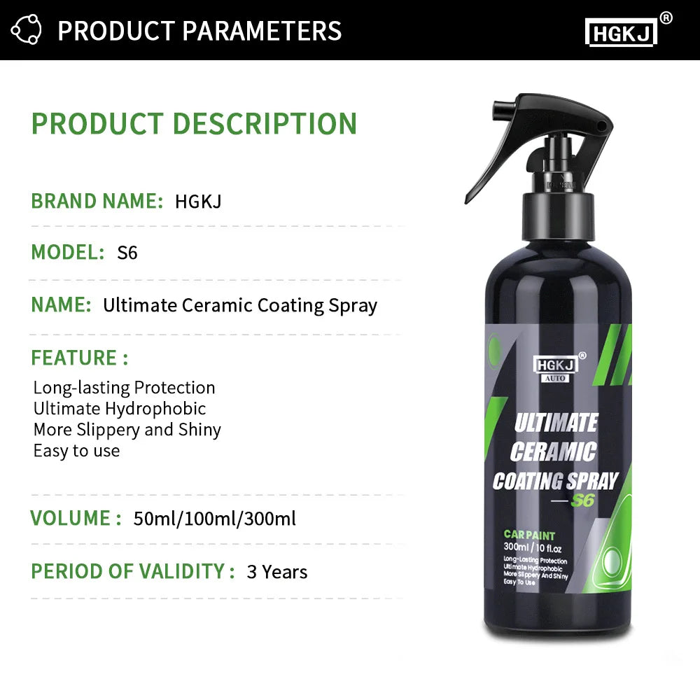 New Quick Coat Liquid Nano Ceramic Car Coating Auto Paint Polish Wax Spray Hydrophobic Anti Scratch Protect Film Renewal