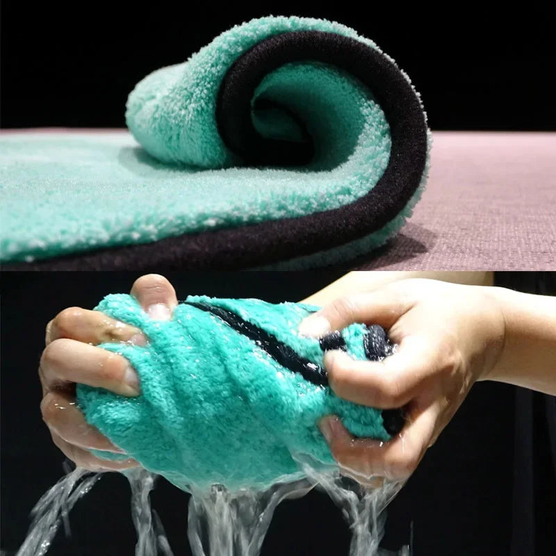 1200GSM Car Wash Microfiber Towel Car Cleaning Drying Auto Washing Coral Fleece Thickened Towel Car Detailing Car Accessories