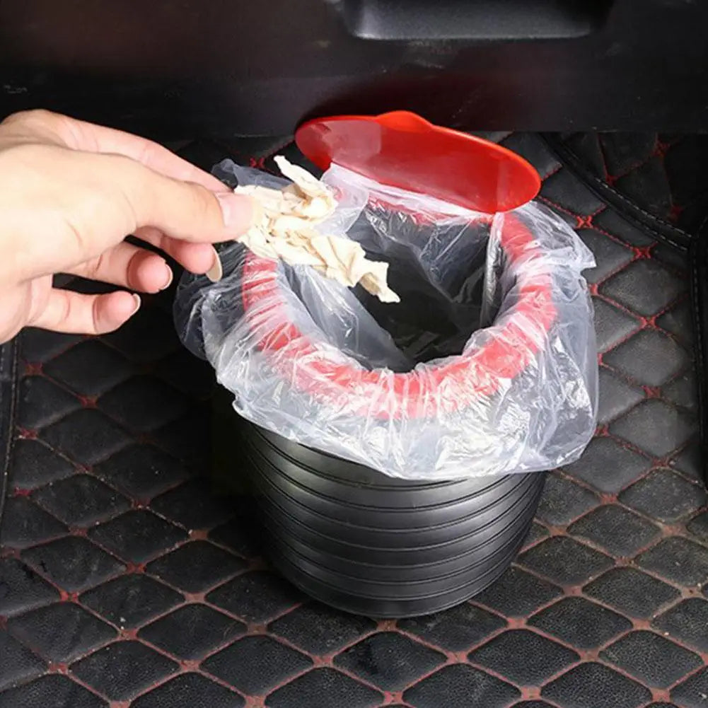 1PCS Trash Bin Garbage Can Car Wash Telescopic Bucket Trash Garbage Black Holder Folding Universal Organizer S6K2