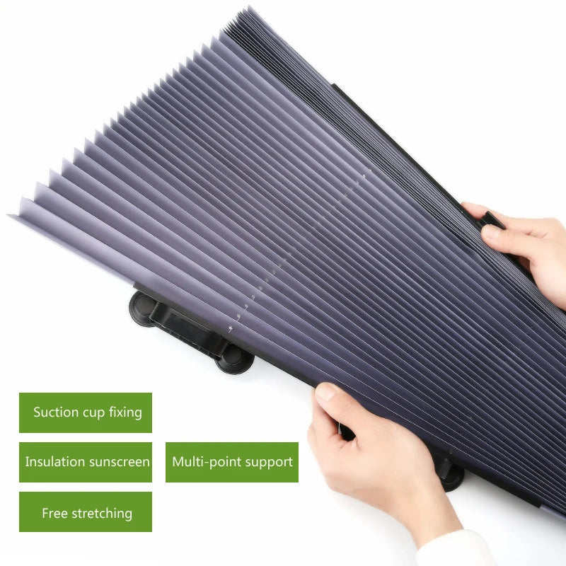 Auto Car Retractable Sunshade Sun Insulation Block Retractable Windshield  Sun Shade Front Rear Sunshade for Car UV Protection