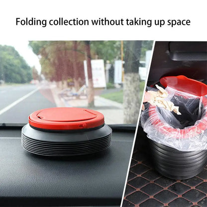 1PCS Trash Bin Garbage Can Car Wash Telescopic Bucket Trash Garbage Black Holder Folding Universal Organizer S6K2