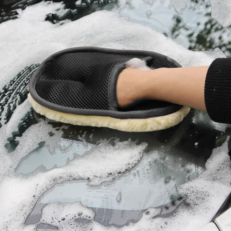 Autumn Winter Microfiber Wool Soft Car Washing Gloves Cleaning Brush Car Wash Care Tools Motorcycle Washer Care Products Auto