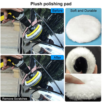 5PCS 4/5/6 Inch Car Beauty Polishing Kit Universal Polish Pad Waxing Sponge Disk Auto Paint Care Accessories Cleaning Tools