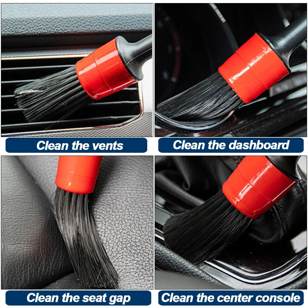 New Car Cleaning Kit Scrubber Drill Detailing Brush Set Air Conditioner Vents Towel Polisher Car Auto Detailing Tools