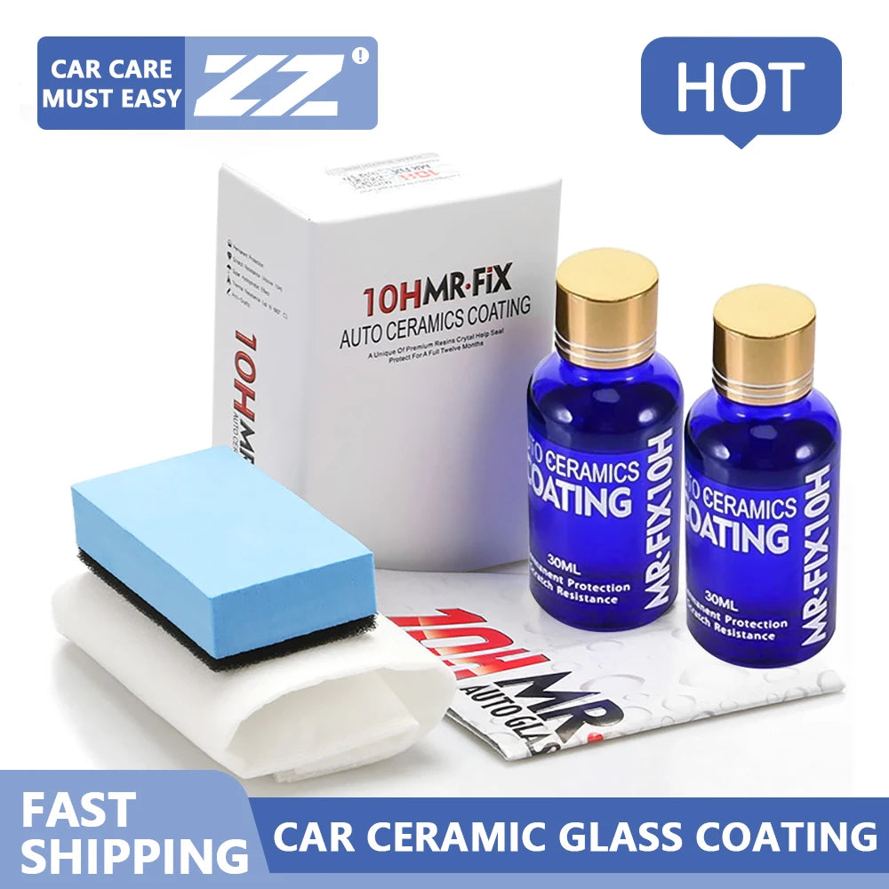 2Pcs 30ml 10H Anti-Scratch Auto Ceramic Glass Coat Liquid Hydrophobic Paint Care Polish Super Detailing Coating For Car Styling