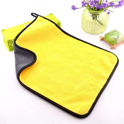 1pcs 30×40cm Microfiber double-layer thickened car towel car cleaning towel absorbs water without shedding hair