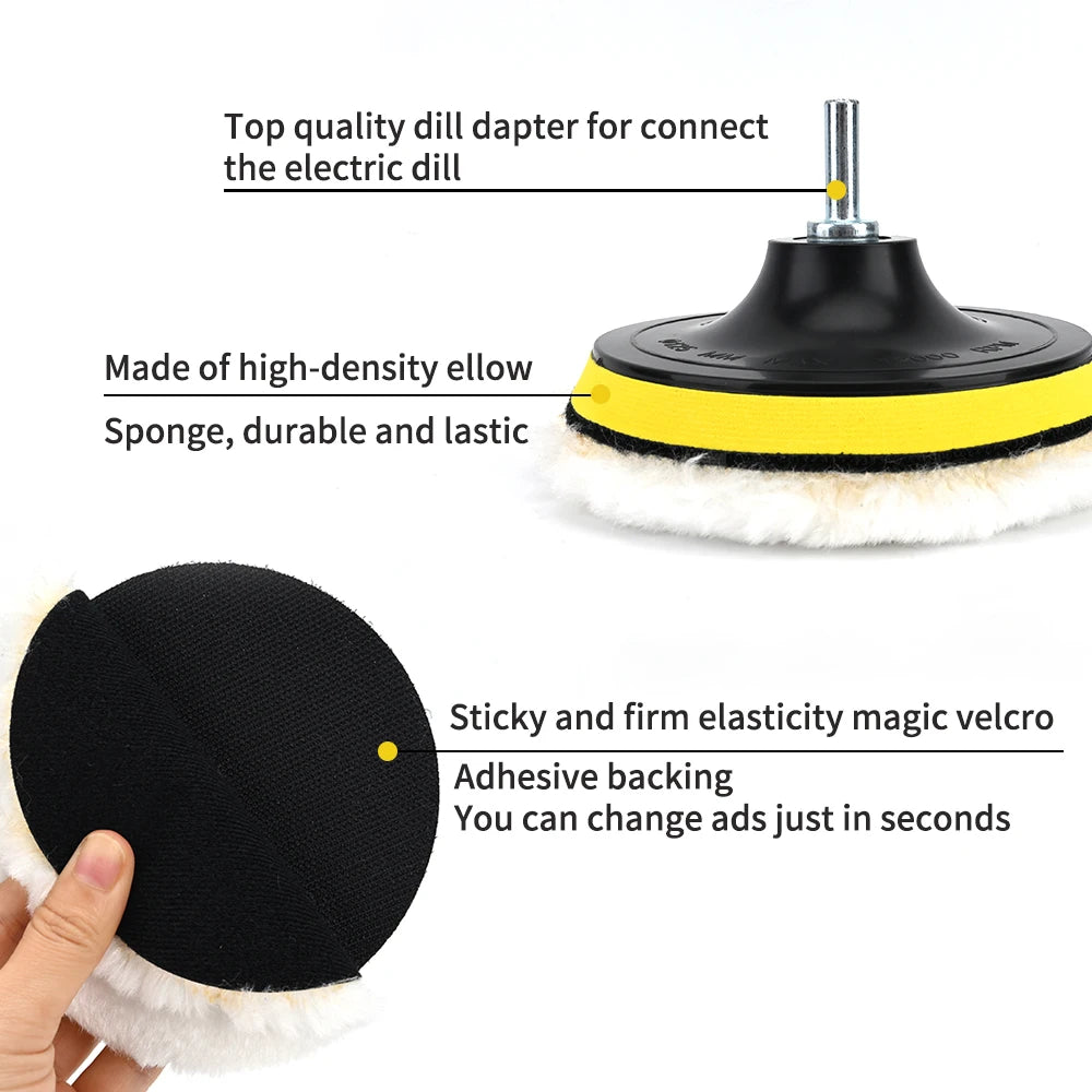 4/5/6 inch Polishing Kit Polishing Pad Car Waxing Sponge Disk Wool Wheel Auto Paint Care Polisher Pads For Car Polisher