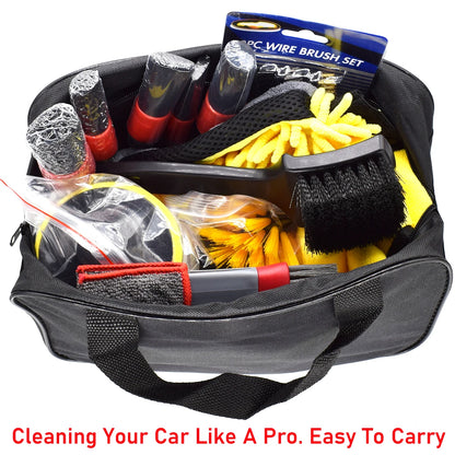 Car Detail Brushes Cleaning Tool Kit Waxing Sponge Disk Wheel Auto Polisher Pads Power Scrubber Drill Brush Air Vents Tire Rim